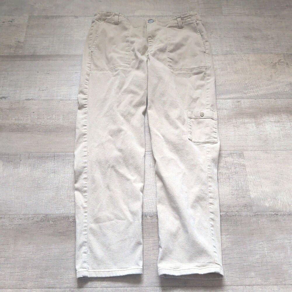 ​J. Jill Denim Khaki Cargo Pants Women’s Size 12 Beige Carpenter Utility